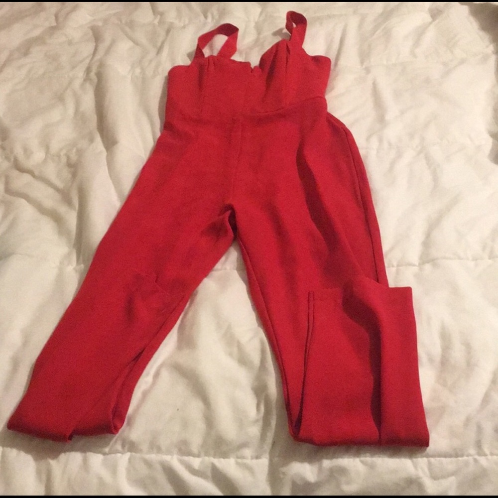 Red Skinny leg jumper
